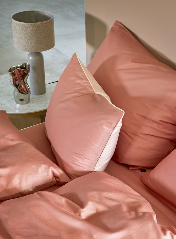 Oslo Påslakanset Satin Korall