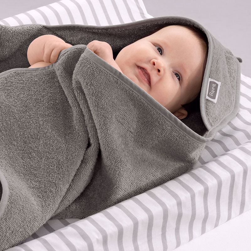 Basic Babycape 2-Set Grå/Vit