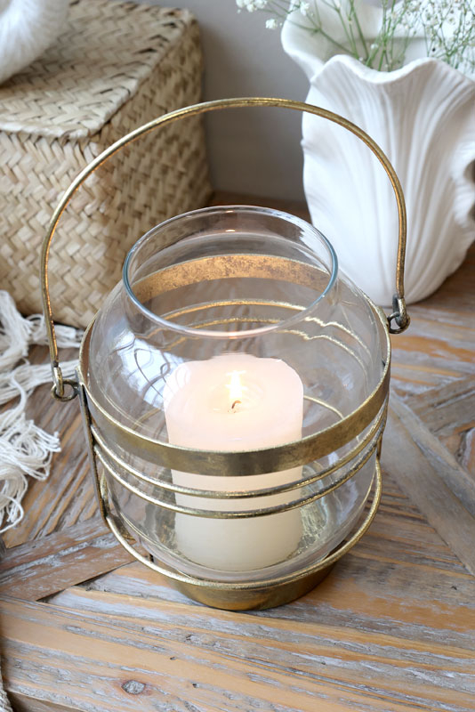 Hurricane Lykta Antik Mässing