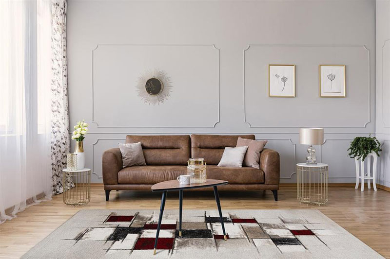 Kingston Abstrakt Matta Röd