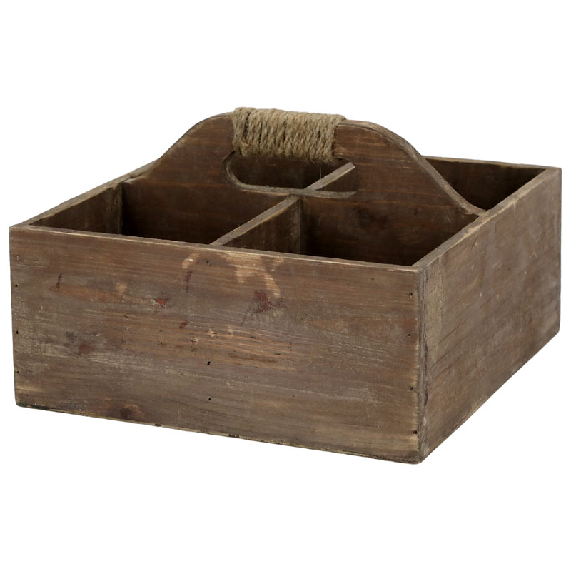 Chic Antique Låda med Handtag 4 Rum - Köp före kl 15.00 skickas idag