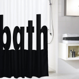 Bath Black Duschdraperi Svart/Vit