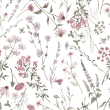 Redlunds Blommor Textilvaxduk Rosa Metervara