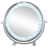 Bright Spegel Lampa Silver Förstoring x5