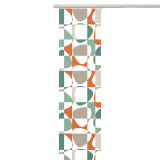 Arvidssons Textil Mosaik Panelgardin Orange/Turkos