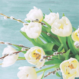 White Tulips Lunchservett 20-Pack