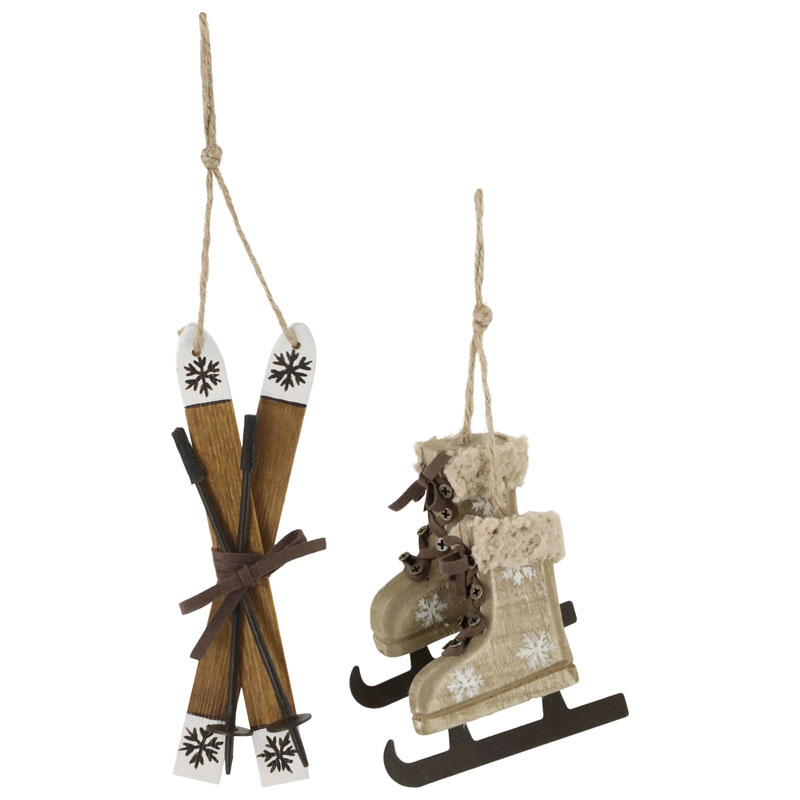 Vintage Skridskor &amp; Skidor Dekoration 2-Set